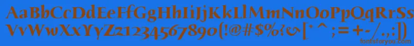 HumanaSerifItcTtBold Font – Brown Fonts on Blue Background