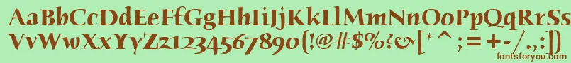 HumanaSerifItcTtBold Font – Brown Fonts on Green Background