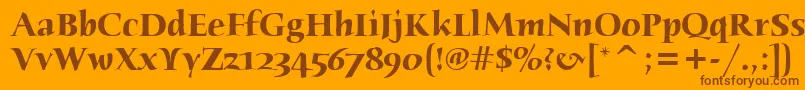 HumanaSerifItcTtBold Font – Brown Fonts on Orange Background