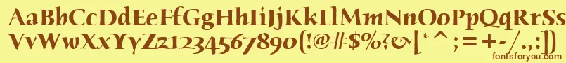 Шрифт HumanaSerifItcTtBold – коричневые шрифты на жёлтом фоне