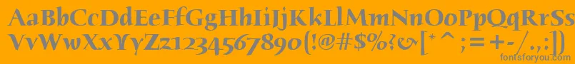 HumanaSerifItcTtBold Font – Gray Fonts on Orange Background