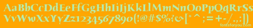 HumanaSerifItcTtBold Font – Green Fonts on Orange Background