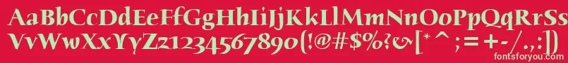 HumanaSerifItcTtBold Font – Green Fonts on Red Background
