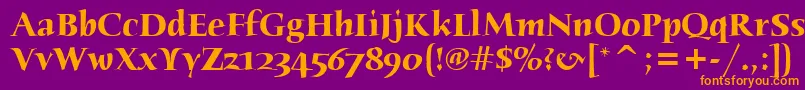 HumanaSerifItcTtBold Font – Orange Fonts on Purple Background