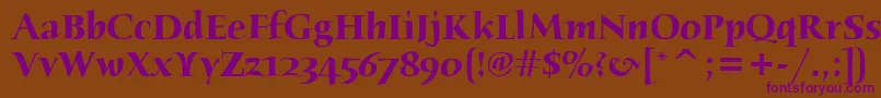 HumanaSerifItcTtBold Font – Purple Fonts on Brown Background