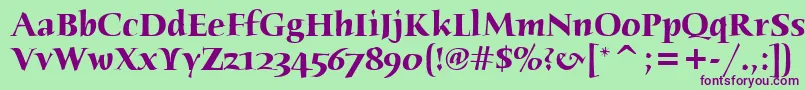 HumanaSerifItcTtBold Font – Purple Fonts on Green Background