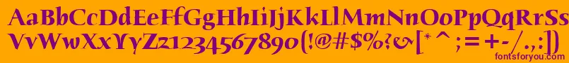 HumanaSerifItcTtBold Font – Purple Fonts on Orange Background