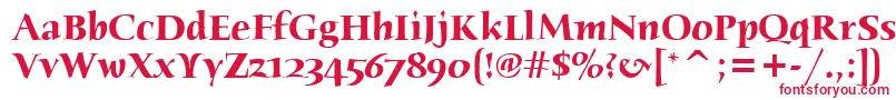HumanaSerifItcTtBold Font – Red Fonts on White Background