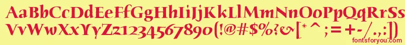 HumanaSerifItcTtBold Font – Red Fonts on Yellow Background