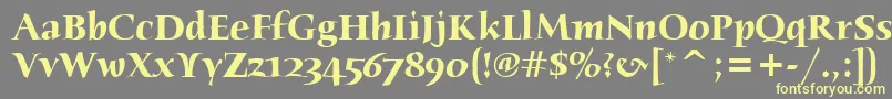 HumanaSerifItcTtBold Font – Yellow Fonts on Gray Background