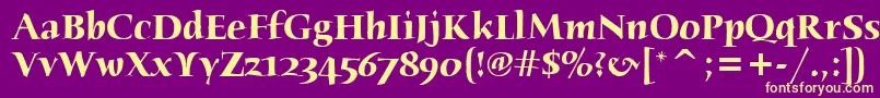 HumanaSerifItcTtBold Font – Yellow Fonts on Purple Background