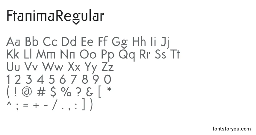 Police FtanimaRegular - Alphabet, Chiffres, Caractères Spéciaux