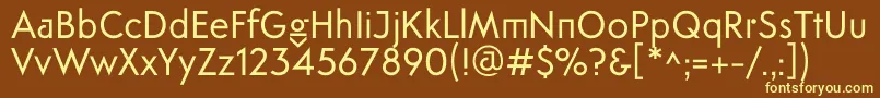 Шрифт FtanimaRegular – жёлтые шрифты на коричневом фоне