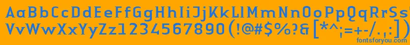 LinotypeAuthenticSmallSerifRegular Font – Blue Fonts on Orange Background