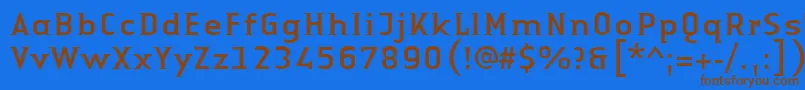 LinotypeAuthenticSmallSerifRegular Font – Brown Fonts on Blue Background