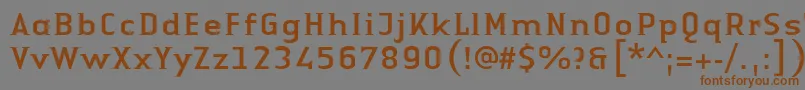 フォントLinotypeAuthenticSmallSerifRegular – 茶色の文字が灰色の背景にあります。