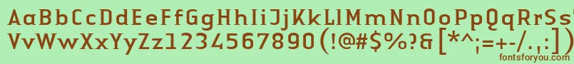 LinotypeAuthenticSmallSerifRegular Font – Brown Fonts on Green Background