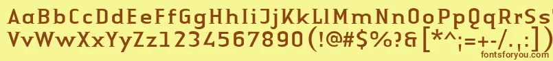 LinotypeAuthenticSmallSerifRegular Font – Brown Fonts on Yellow Background