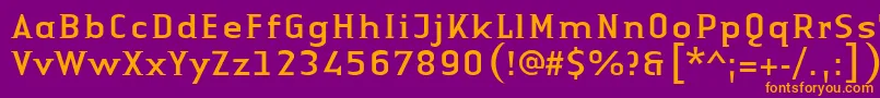 フォントLinotypeAuthenticSmallSerifRegular – 紫色の背景にオレンジのフォント