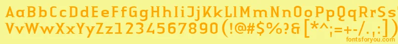 LinotypeAuthenticSmallSerifRegular Font – Orange Fonts on Yellow Background