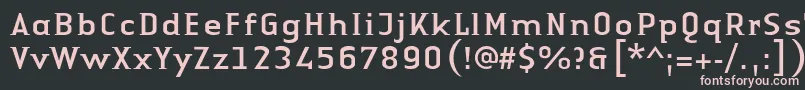 Шрифт LinotypeAuthenticSmallSerifRegular – розовые шрифты на чёрном фоне