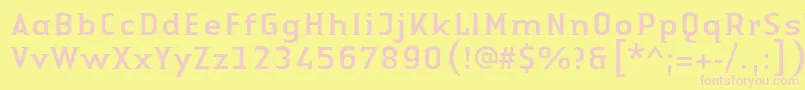 LinotypeAuthenticSmallSerifRegular Font – Pink Fonts on Yellow Background