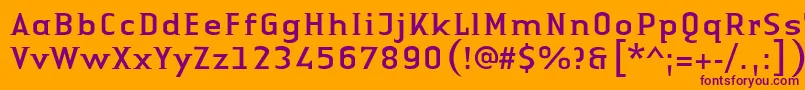 LinotypeAuthenticSmallSerifRegular Font – Purple Fonts on Orange Background