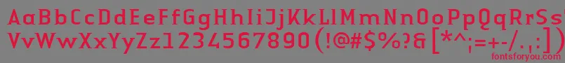 LinotypeAuthenticSmallSerifRegular-Schriftart – Rote Schriften auf grauem Hintergrund