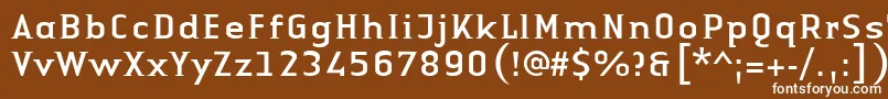 Czcionka LinotypeAuthenticSmallSerifRegular – białe czcionki na brązowym tle