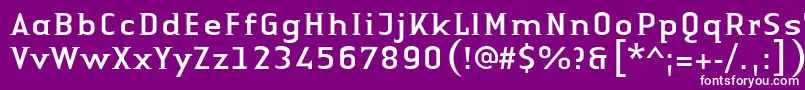 LinotypeAuthenticSmallSerifRegular Font – White Fonts on Purple Background