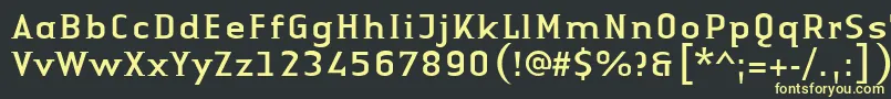 LinotypeAuthenticSmallSerifRegular Font – Yellow Fonts on Black Background