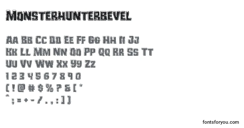 Schriftart Monsterhunterbevel – Alphabet, Zahlen, spezielle Symbole