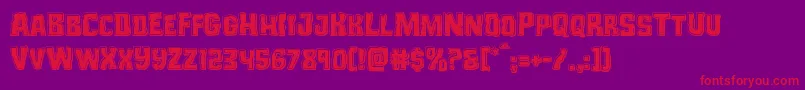 Monsterhunterbevel-Schriftart – Rote Schriften auf violettem Hintergrund