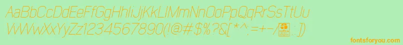 EarlyTimesThinItalicDemo Font – Orange Fonts on Green Background