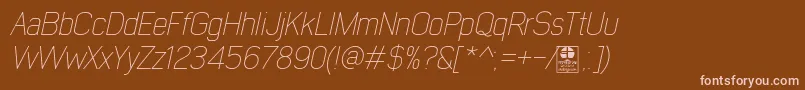 Шрифт EarlyTimesThinItalicDemo – розовые шрифты на коричневом фоне
