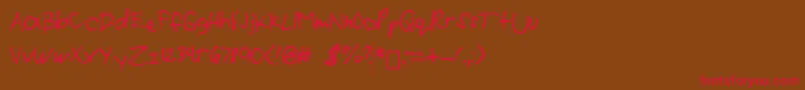 Mikee Font – Red Fonts on Brown Background