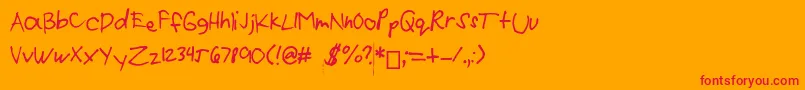 Mikee Font – Red Fonts on Orange Background