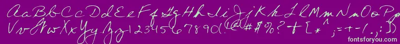 WendyRegular Font – Green Fonts on Purple Background