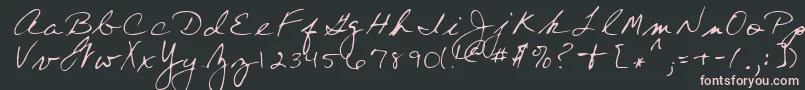 フォントWendyRegular – 黒い背景にピンクのフォント