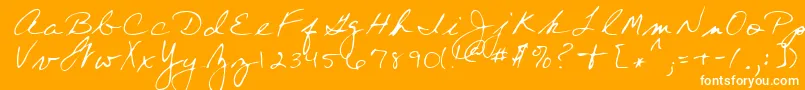 WendyRegular-Schriftart – Weiße Schriften auf orangefarbenem Hintergrund