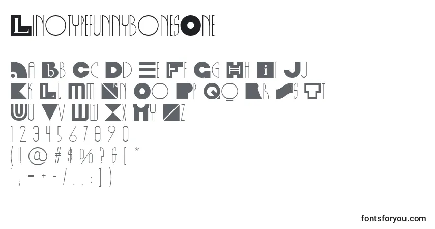 Schriftart LinotypefunnybonesOne – Alphabet, Zahlen, spezielle Symbole