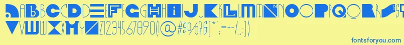 Шрифт LinotypefunnybonesOne – синие шрифты на жёлтом фоне