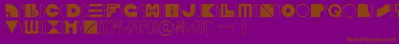LinotypefunnybonesOne-fontti – ruskeat fontit violetilla taustalla