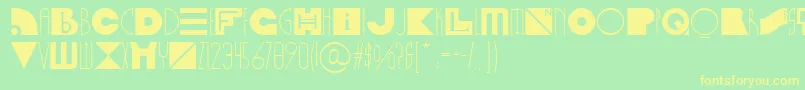 Police LinotypefunnybonesOne – polices jaunes sur fond vert