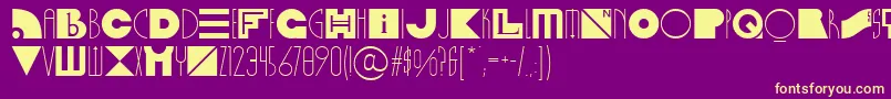 Шрифт LinotypefunnybonesOne – жёлтые шрифты на фиолетовом фоне
