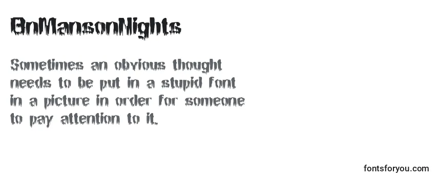 Review of the BnMansonNights Font