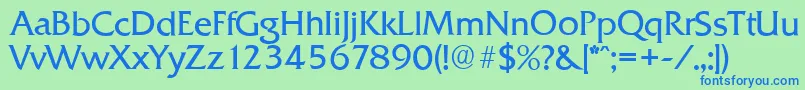 QuadratserialLightRegular Font – Blue Fonts on Green Background