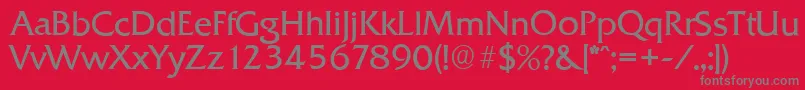 フォントQuadratserialLightRegular – 赤い背景に灰色の文字