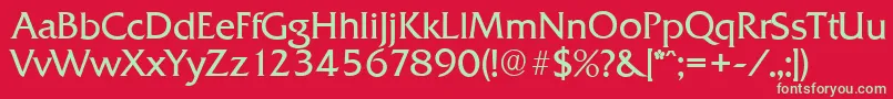 フォントQuadratserialLightRegular – 赤い背景に緑の文字