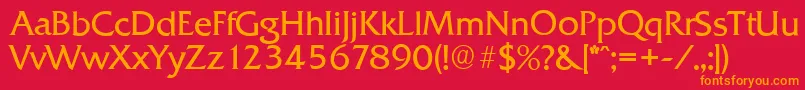 QuadratserialLightRegular Font – Orange Fonts on Red Background